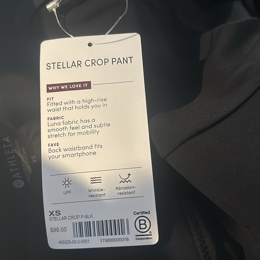 NWT Athleta Stellar Crop Pant // Black - Picture 5 of 7